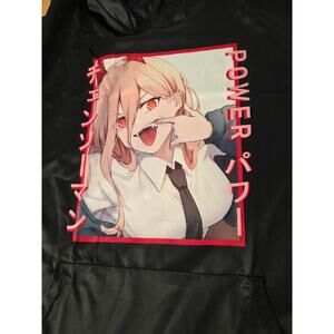 Chainsaw Man Power Anime Hoodie Black XL nwot Lightweight Polyester Manga 0